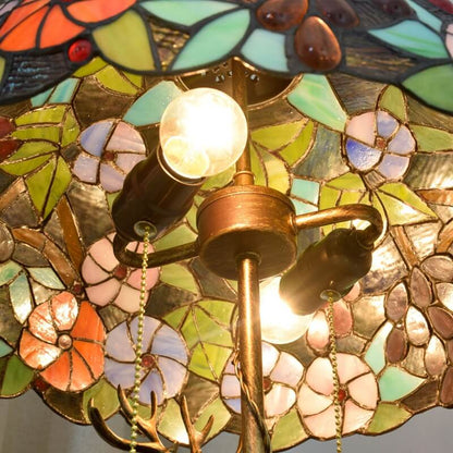 Tiffany Stained Glass Elk Base 2-Light Table Lamp