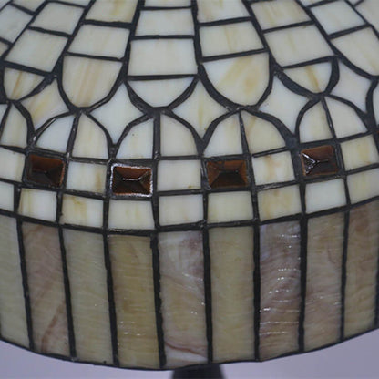 European Tiffany Yellow Baroque Glass 1-Light Table Lamp