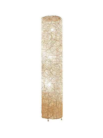 Minimalist Rattan Weaving Column Shaped 3-Light Standing Floor Lamp