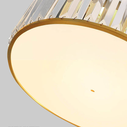 Modern Iron Crystal Round 3/4/5 Light Flush Mount Ceiling Light