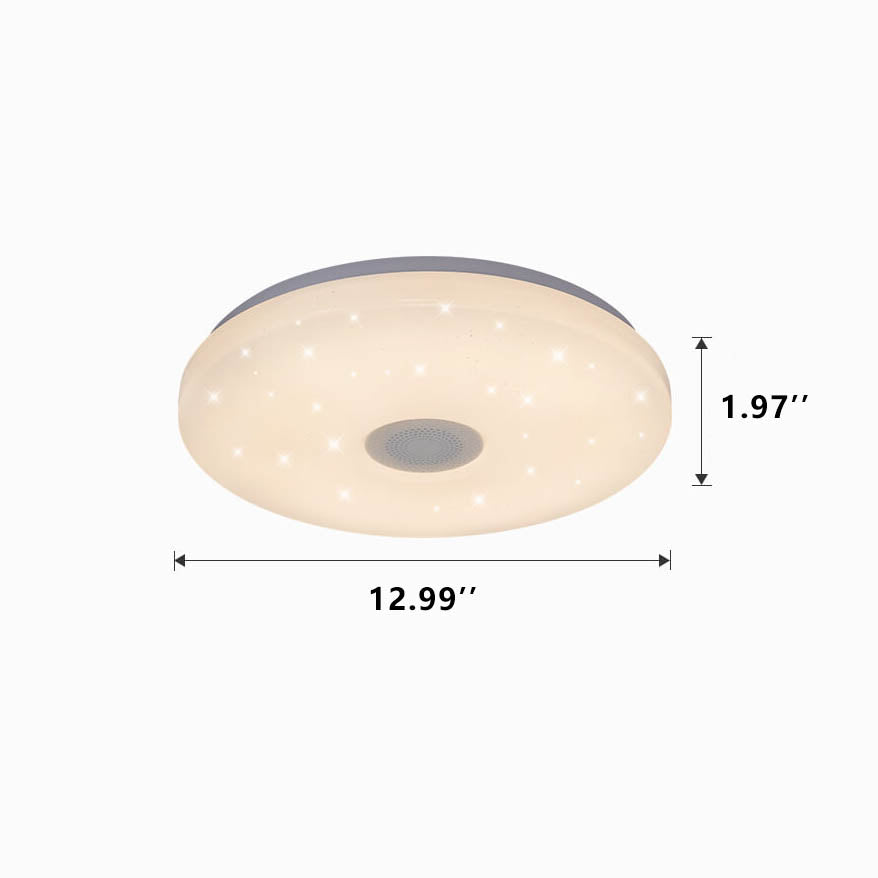 Smart Dimmable LED Remote Control Bluetooth Music Speaker Flush Mount Ceiling Light