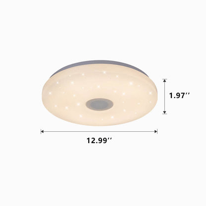 Smart Dimmable LED Remote Control Bluetooth Music Speaker Flush Mount Ceiling Light