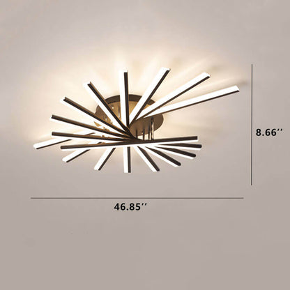 Nordic Creative Line 1灯 LED セミフラッシュマウントシーリングライト