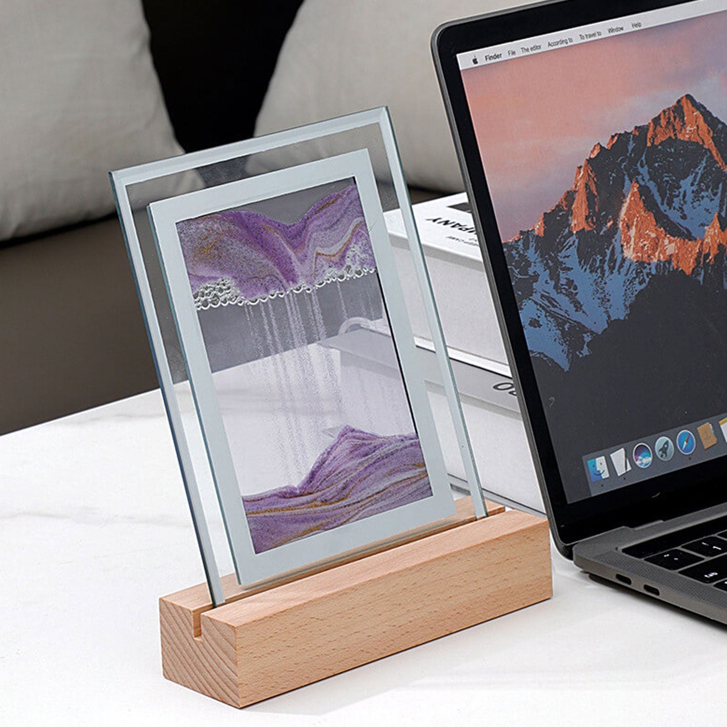 Creative Quicksand Square  LED Night Light Decorative Table Lamp