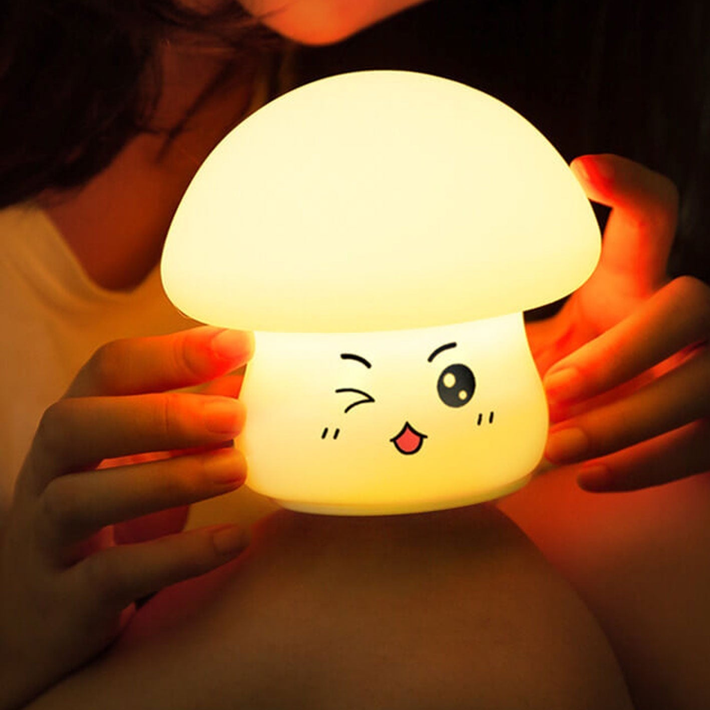 Creative Cartoon Mushroom Silicone Night Light LED Table Lamp