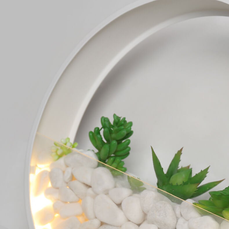 Modern Creative Round Plant 1-Light LED Wall Sconce Lamp