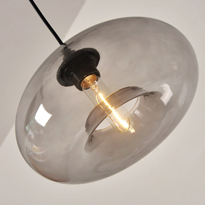 Creative Colored Glass Oval 1-Light Pendant Light