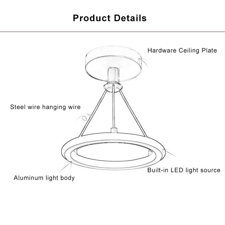مصباح LED دائري حديث وبسيط مزود بمصباح واحد 