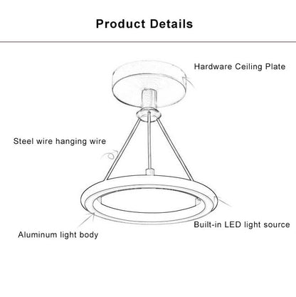 مصباح LED دائري حديث وبسيط مزود بمصباح واحد 