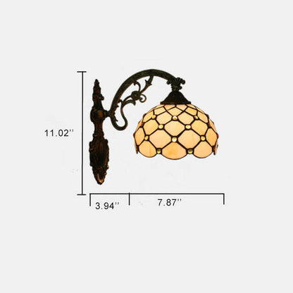 Tiffany European Half Round Glass 1-Light Wall Sconce Lamp