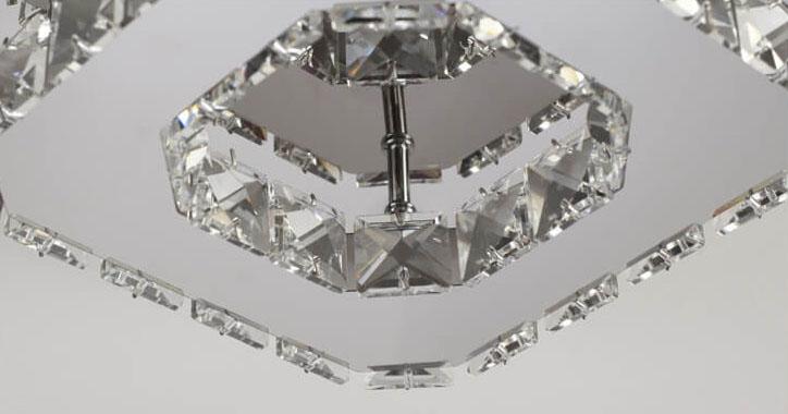 Minimalist Crystal Square LED Flush Mount Ceiling Light