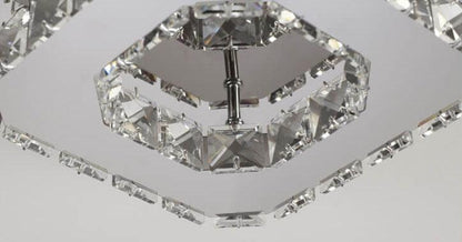 Minimalist Crystal Square LED Flush Mount Ceiling Light
