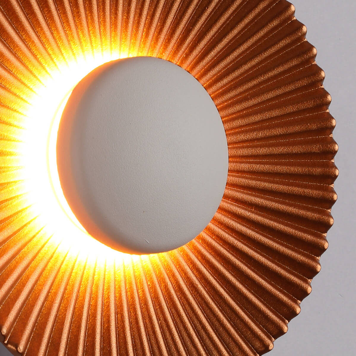 مصباح حائط LED حديث من الألومنيوم بتصميم صدفي دائري مع إضاءة واحدة 
