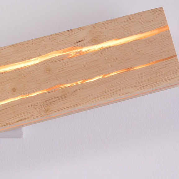 Modern Creative Crackle Wood Rectangular LED Wall Sconce Lamp