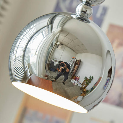 Vintage Chrome Dome Hardware 1-Light Pendant Light
