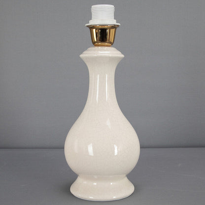 Modern Minimalist Fabric Shade White Ceramic 1-Light Table Lamp
