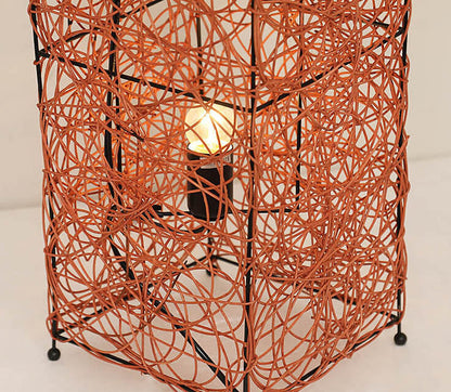 Minimalist Rattan Weaving Column Shaped 3-Light Standing Floor Lamp