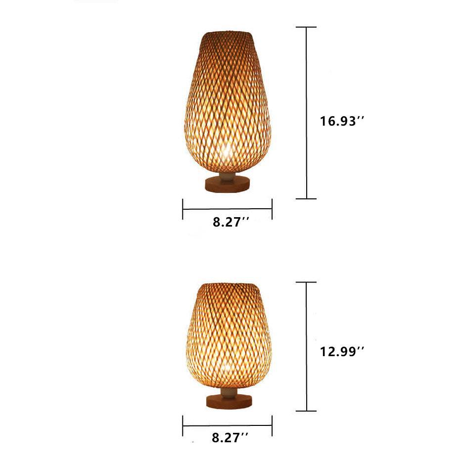 Modern Bamboo Weaving Oval 1-Light Table Lamp