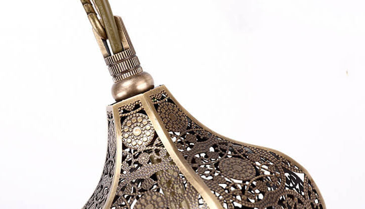 Vintage Exotic Cylindrical Hollow 3-Light Chandelier