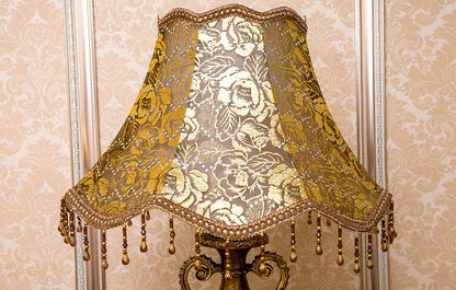 European Vintage Fabric Antique 1-Light Table Lamp