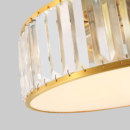 Modern Iron Crystal Round 3/4/5 Light Flush Mount Ceiling Light