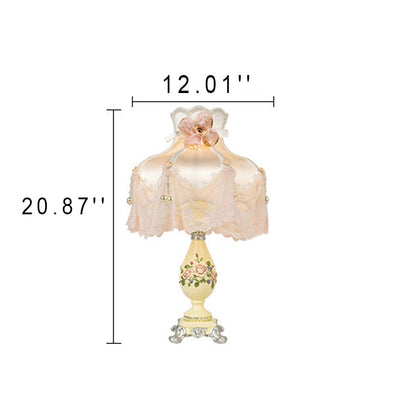 European Style Court Fabric Dome 1-Light Table Lamp