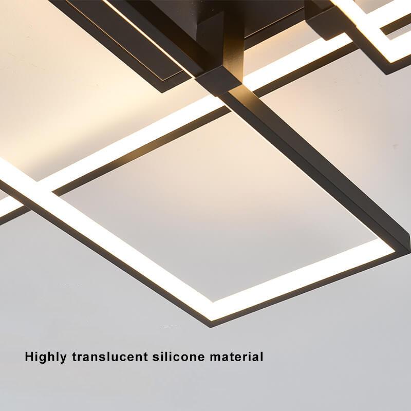 Modern Creative Splicing Rectangular Aluminum LED Flush Mount Ceiling Light