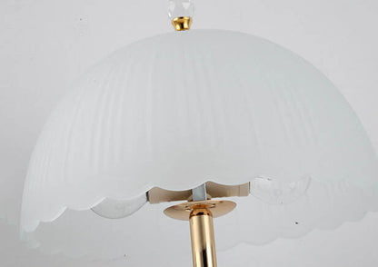 Modern European Textured Glass Dome Shade 2-Light Table Lamp
