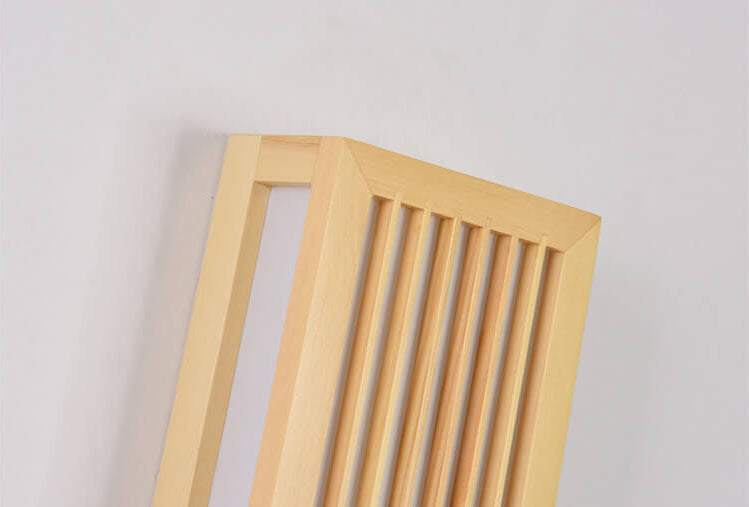 Simple Solid Wood Rectangular 1-Light Japanese Wall Sconce Lamp