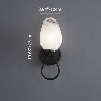 Modern Luxury Brass Geometrical Glass Shade 1-Light Wall Sconce Lamp For Bedroom