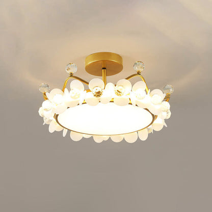 Modern Light Luxury Crown Children LED Flush Mount Ceiling Light