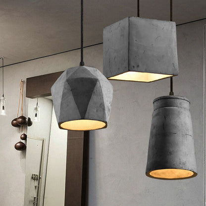 Industrial Simplicity  Cement Geometric 1-Light  Pendant Light