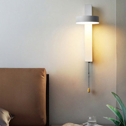 Nordic Simple Wrought Iron Acrylic Pull Wire Switch LED Wall Sconce Lamp
