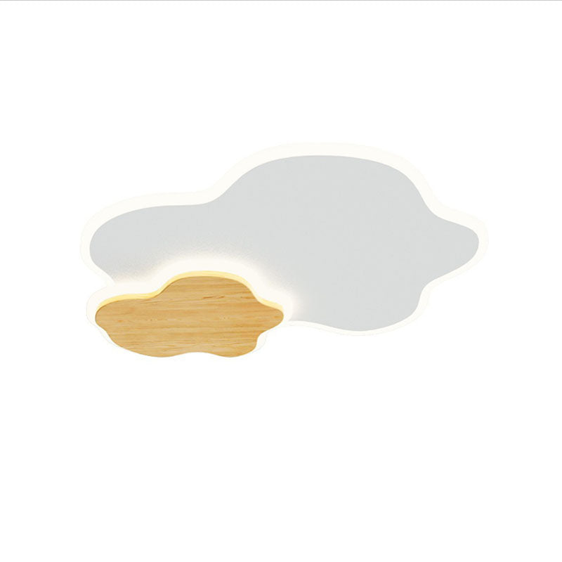 Japanese Minimalist Cloud Log Acrylic LED Flush Mount Lighting