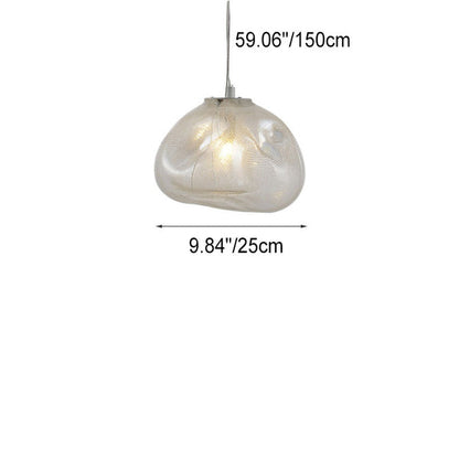 Modern Shaped Glass 1-Light Cloud Suspension Pendant Light
