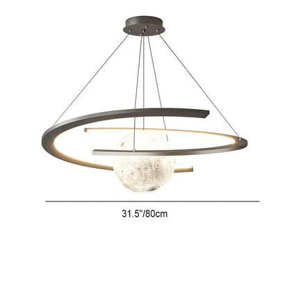 Nordic Minimalist Kids Wrought Iron Planet LED Chandelier