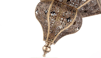 Vintage Exotic Cylindrical Hollow 3-Light Chandelier