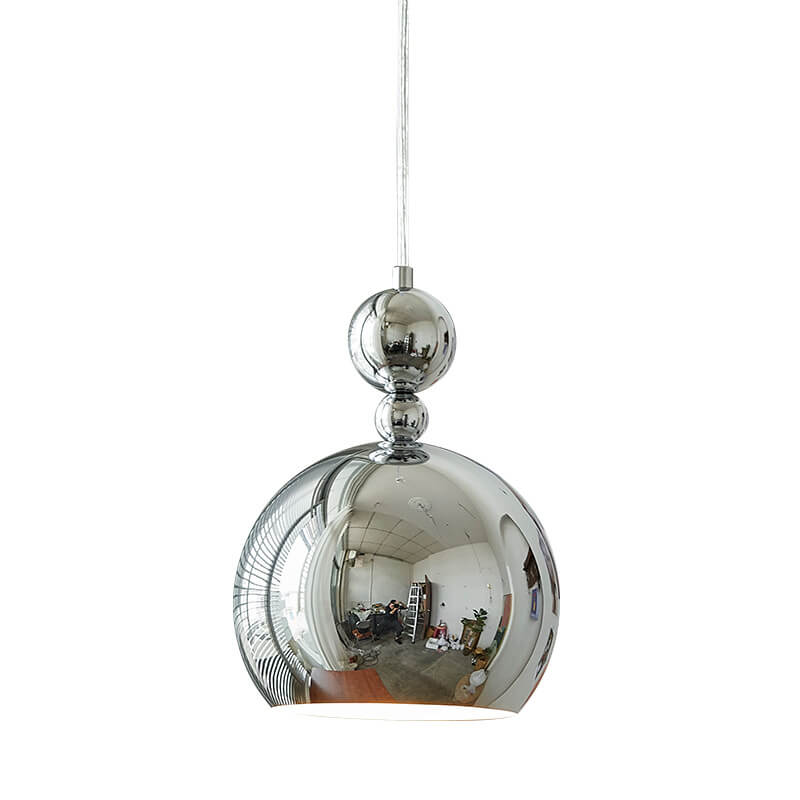 Vintage Chrome Dome Hardware 1-Light Pendant Light