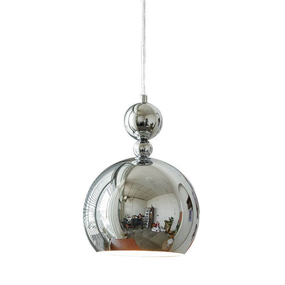 Vintage Chrome Dome Hardware 1-Light Pendant Light