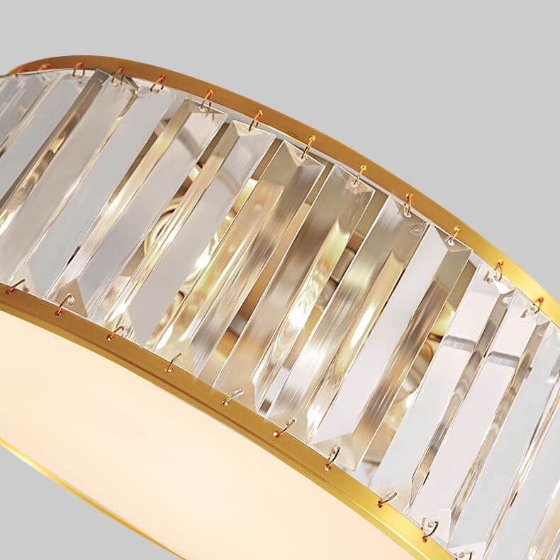 Modern Iron Crystal Round 3/4/5 Light Flush Mount Ceiling Light