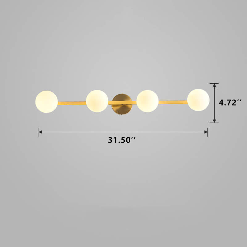 Modern Copper Glass Globe 3/4 Light Mirror Front Light