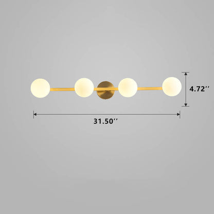 Modern Copper Glass Globe 3/4 Light Mirror Front Light