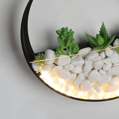 Modern Creative Round Plant 1-Light LED Wall Sconce Lamp