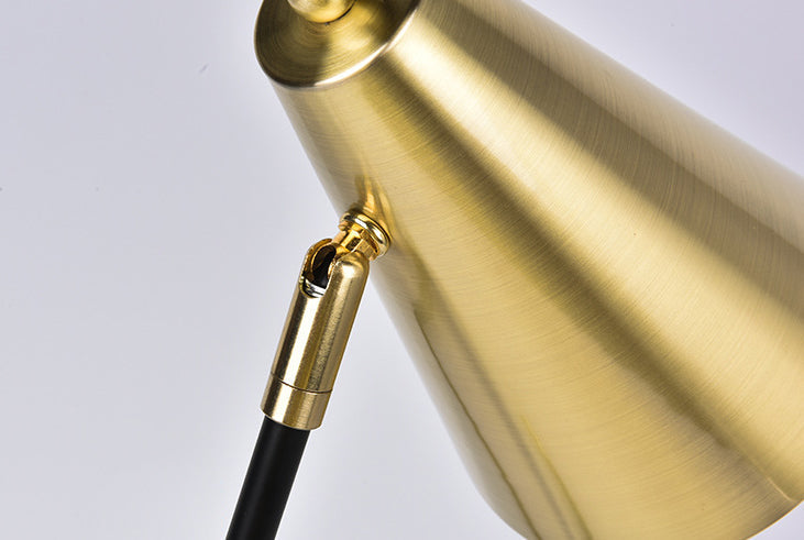 Simple Iron Bell Shade Triangle 1-Light Table Lamp