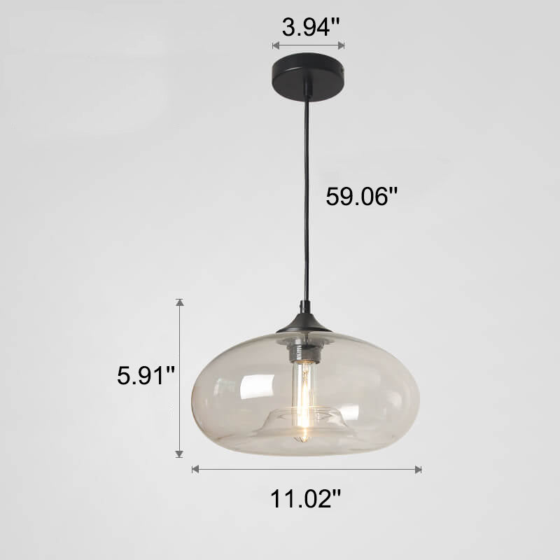 Creative Colored Glass Oval 1-Light Pendant Light