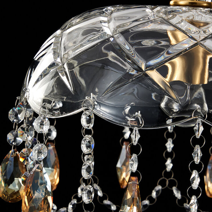 Modern Luxury Crystal Hanging Dome 1-Light Pendant Light
