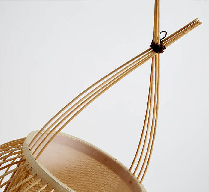 Modern Bamboo Weaving Globe 1-Light Table Lamp