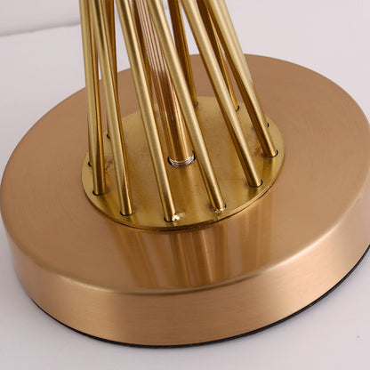 Nordic Fabric Gold Linear Base 1-Light  Table Lamp