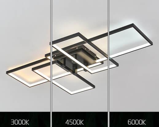 Modern Creative Splicing Rectangular Aluminum LED Flush Mount Ceiling Light