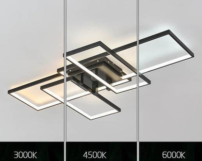 Modern Creative Splicing Rectangular Aluminum LED Flush Mount Ceiling Light